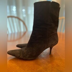 Diba chocolate brown suede boots. Sz 9.  Fits a size 8.5 due to pointed toe box